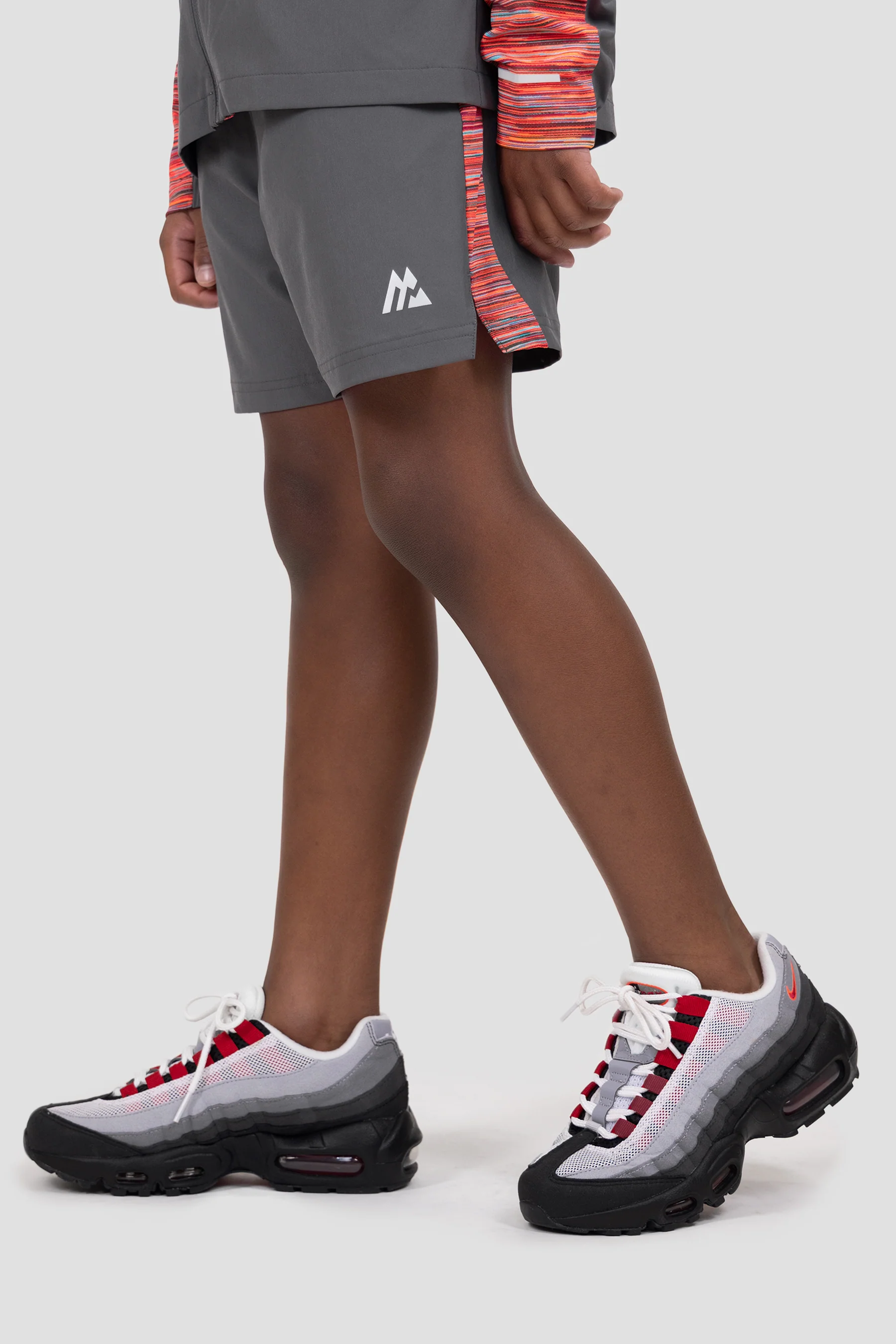 Boys Trail Panel Short - Orange/Red