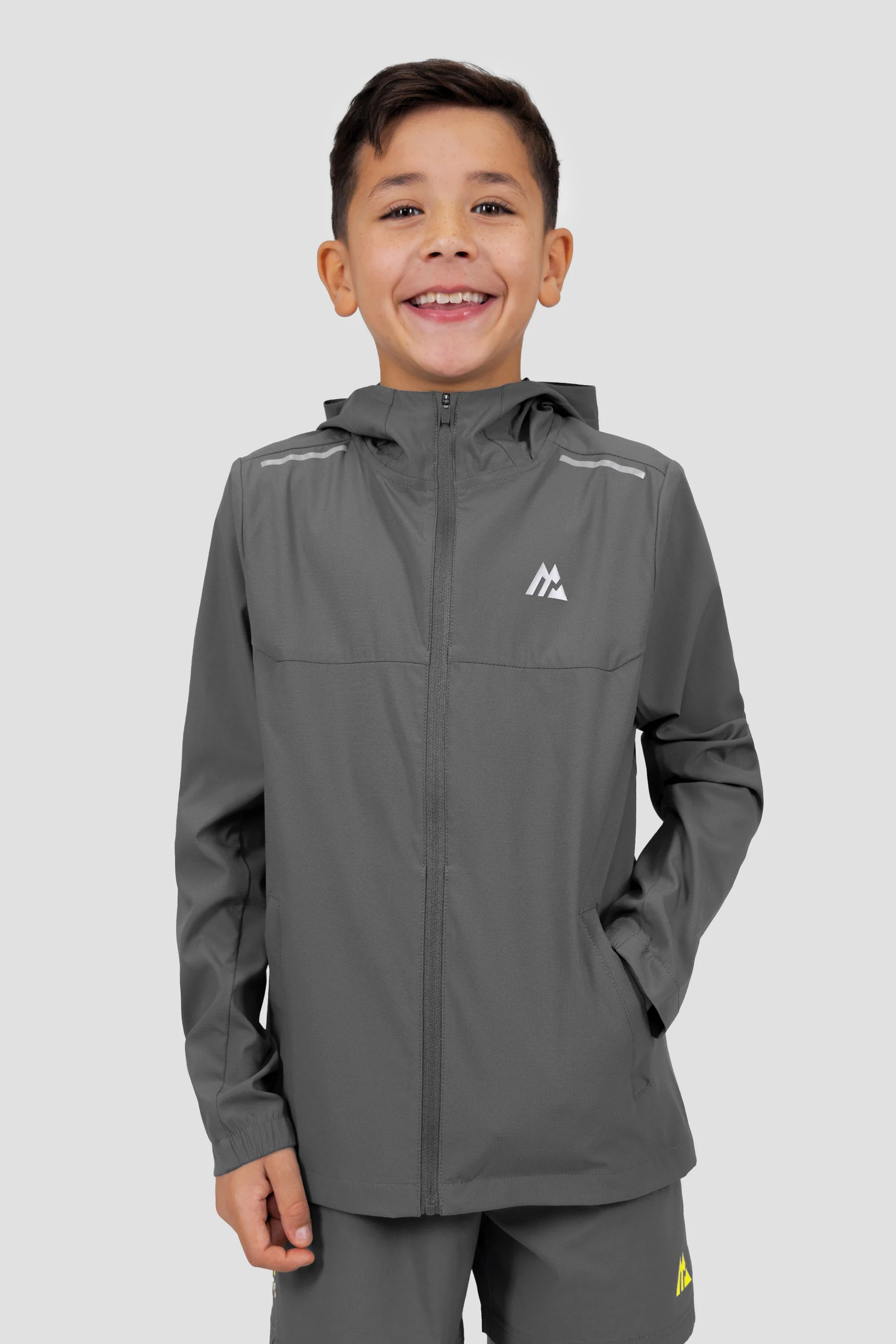 Boys Accelerate Windbreaker - Cement Grey/OG Neon