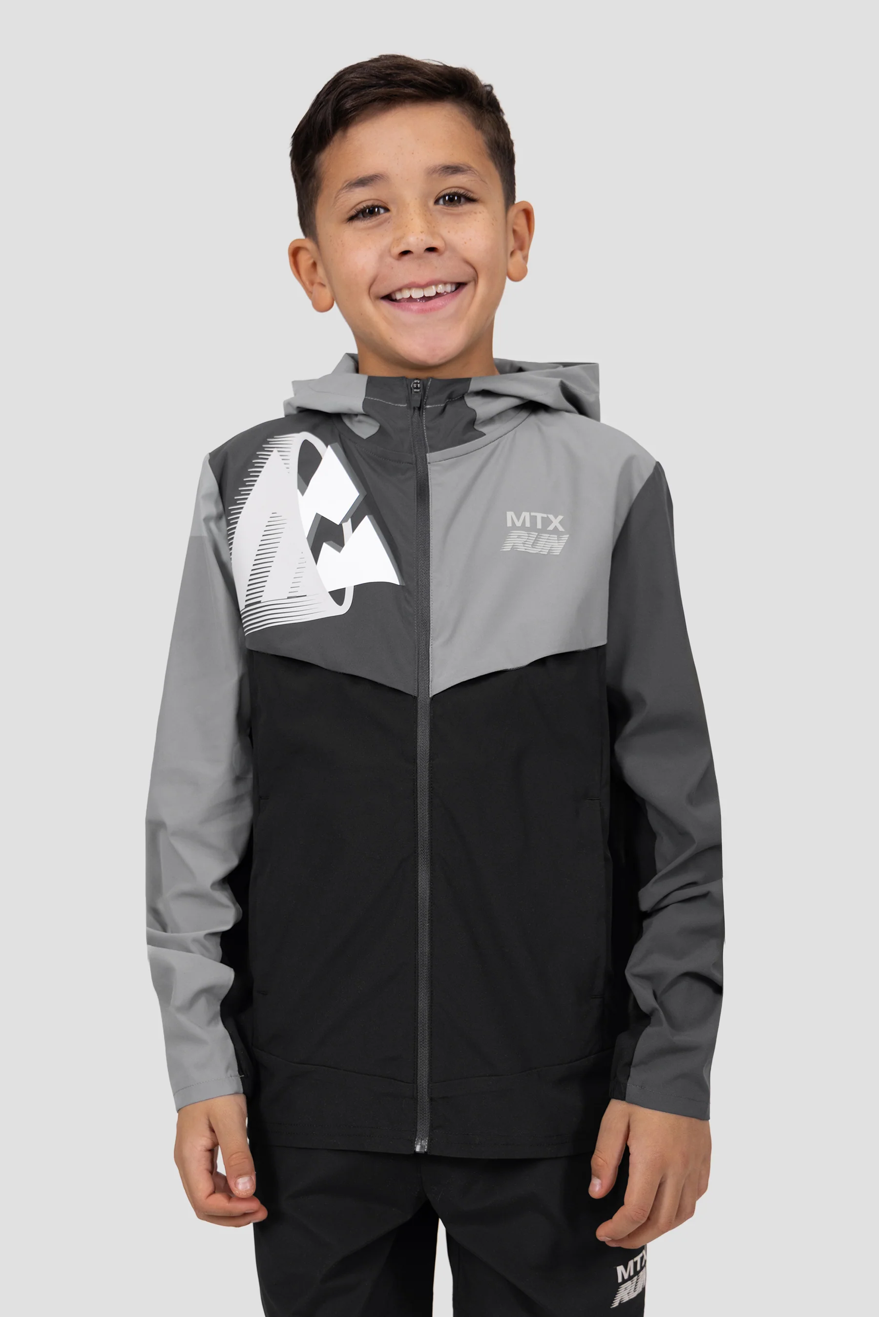 Boys MTX Run Jacket - Black/Platinum Grey/Asphalt