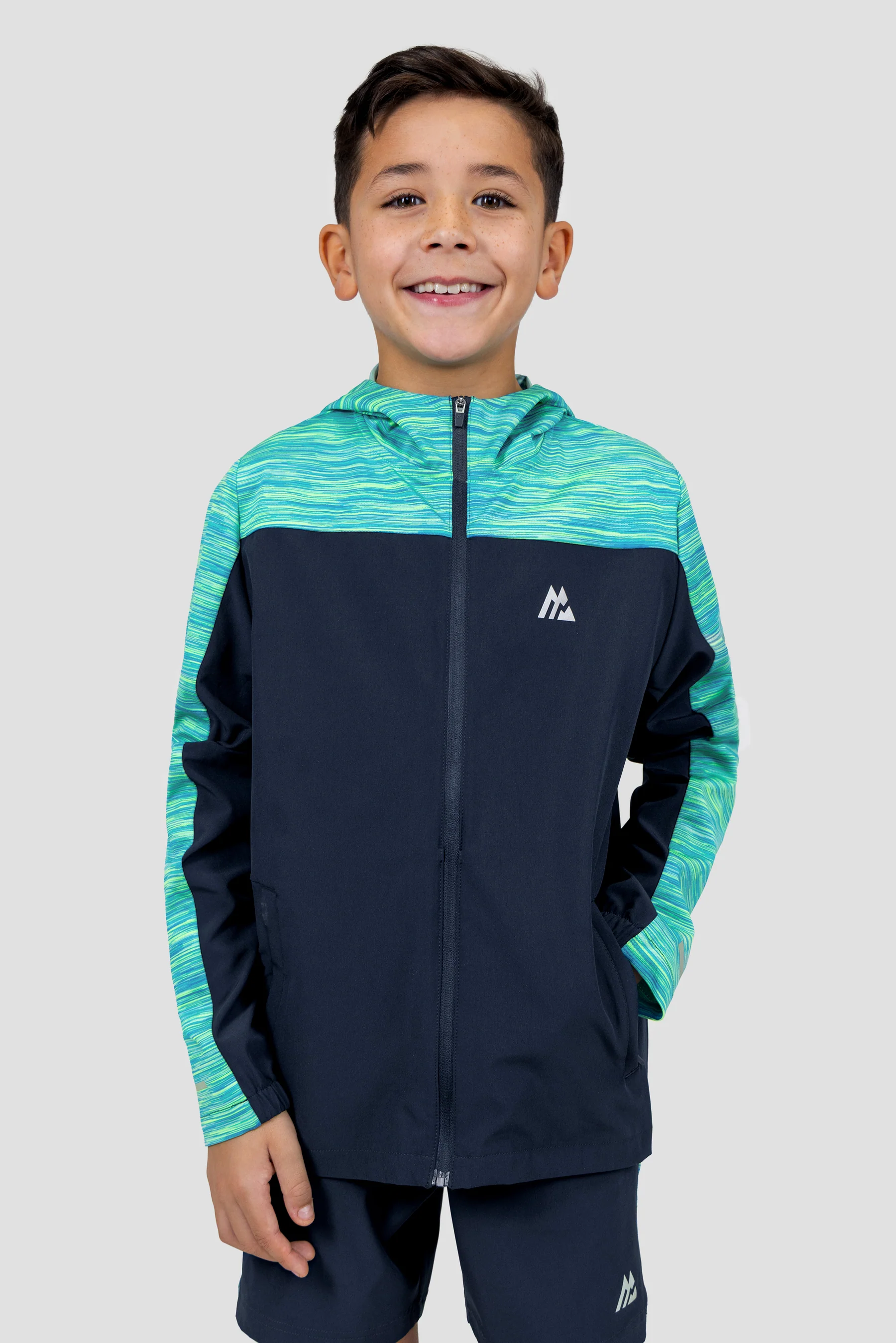 Boys Trail Windbreaker - Blue/Green/Multi