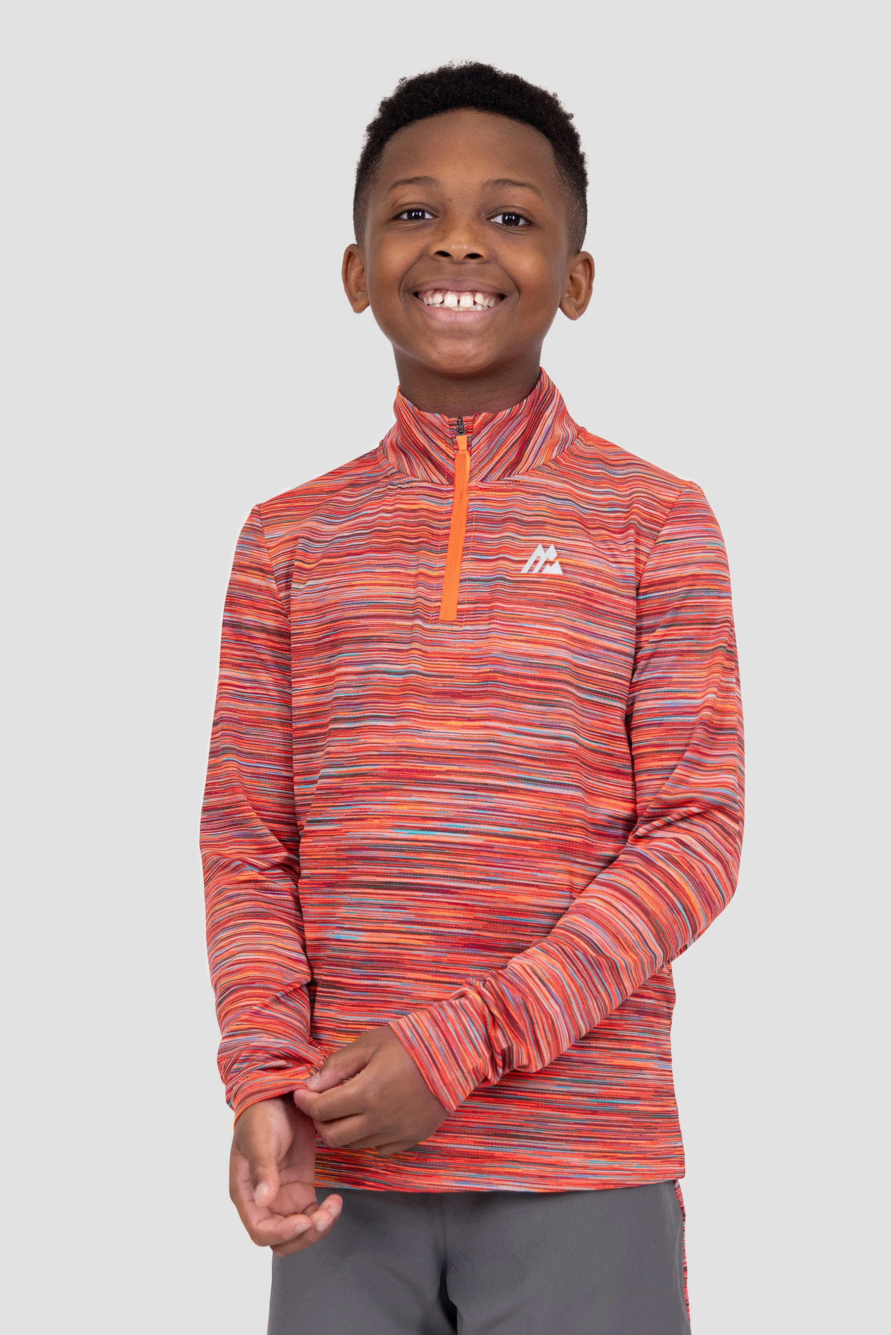 Boys Trail 1/4 Zip - Orange/Red