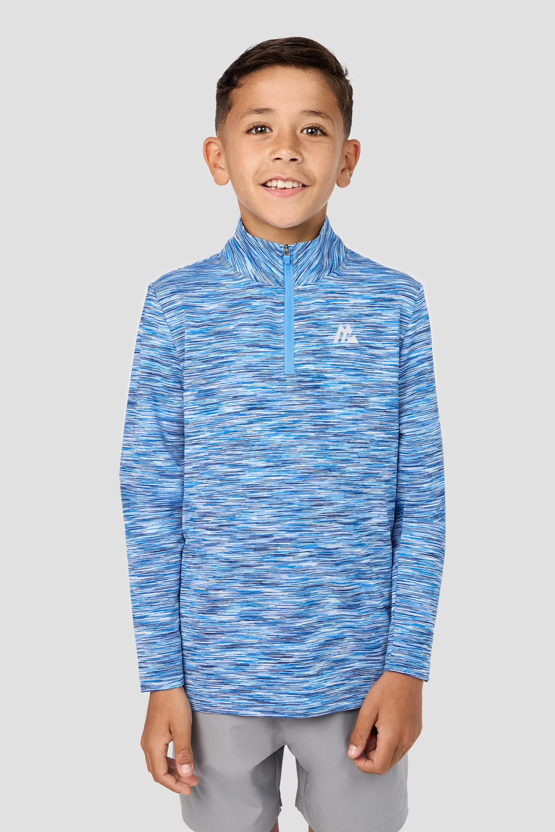 Boys Trail 1/4 Zip - Blue/White Multi
