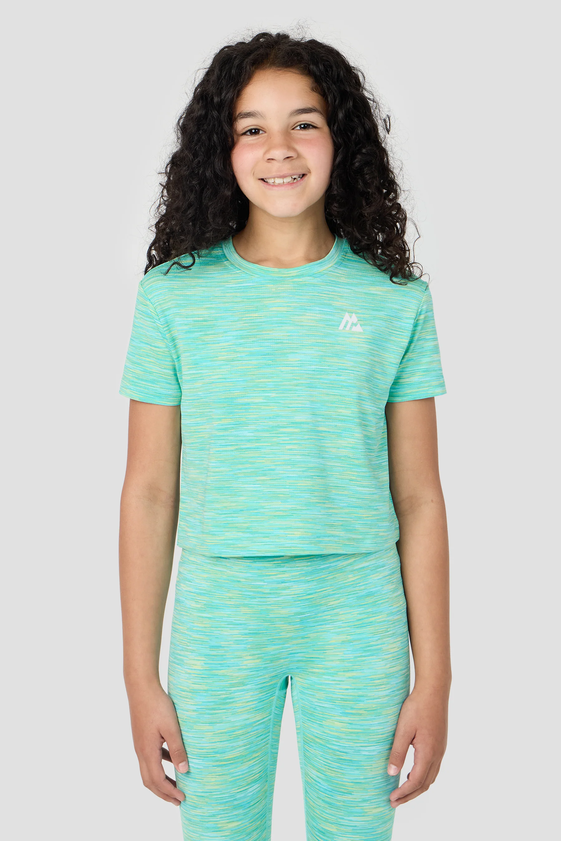 Girls Trail Box T-Shirt - Aqua/Citrus
