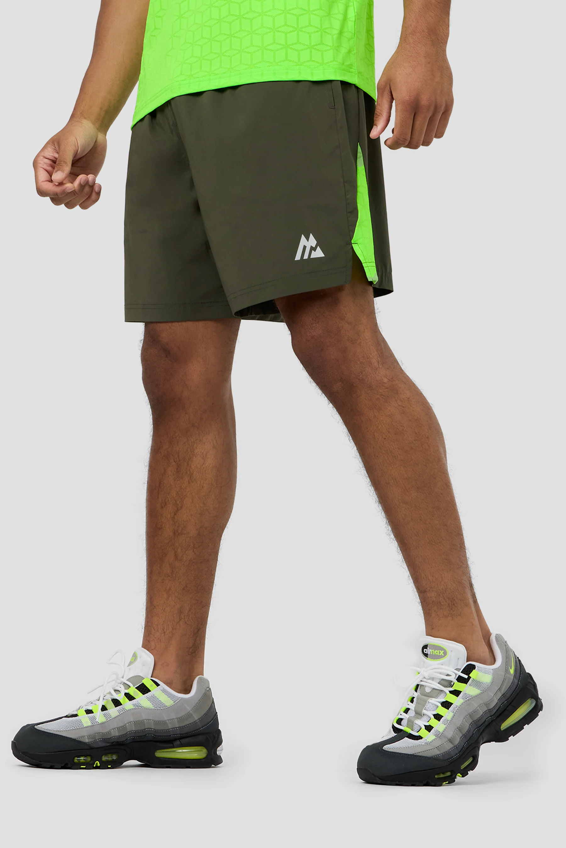 Cube Short - Elm/Neon Green