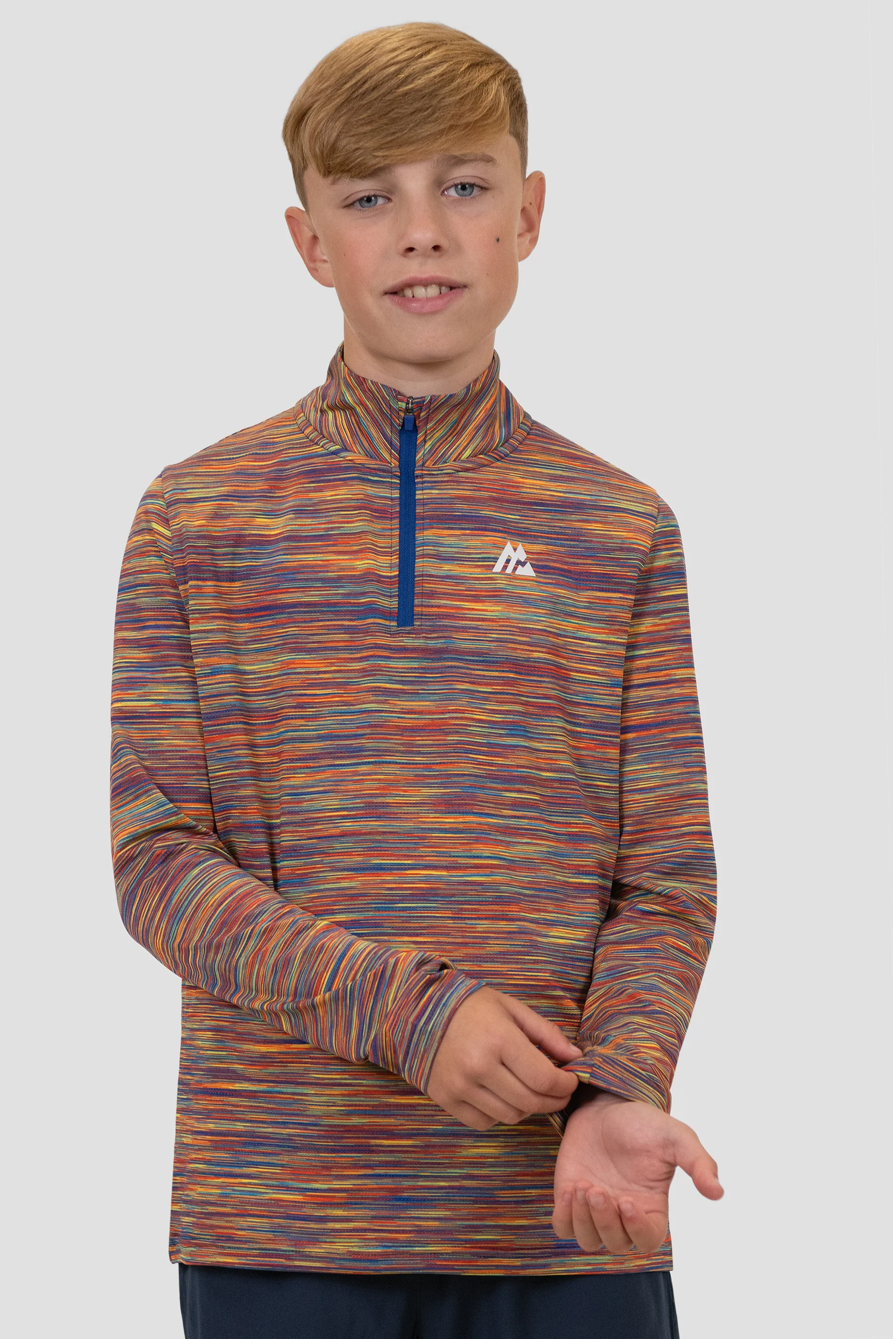 Boys Trail 1/4 Zip - Orange/Yellow/Blue